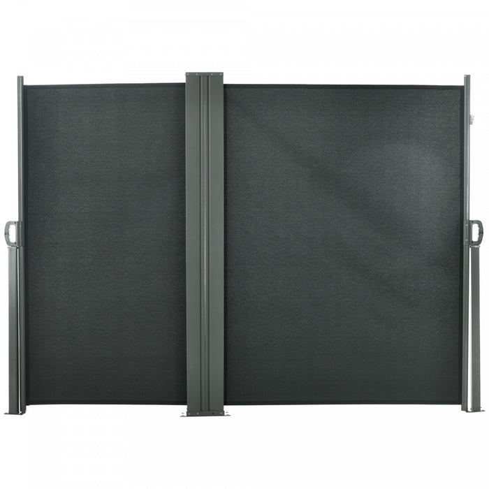Outsunny Auvent Retractable Double 236\" X 71\", Paravent De Terrasse, Gris