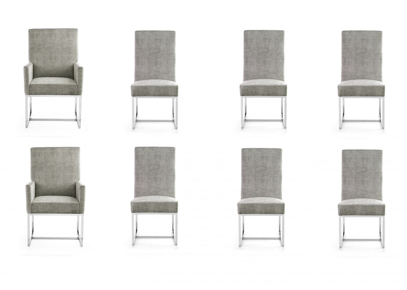 Ensemble moderne de salle a manger Element, 8 chaises, en acier