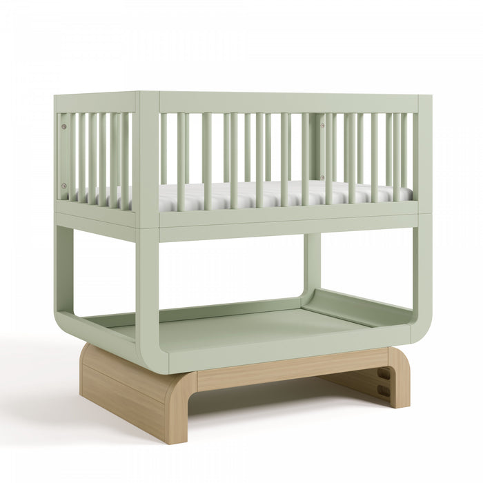 Storkcraft Santorini Berceau convertible 3-en-1 de luxe - Sauge avec bois clair