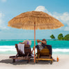 Costway Parasol de plage en paille de 6,5 pieds, inclinable, style tiki hawaien, patio portable