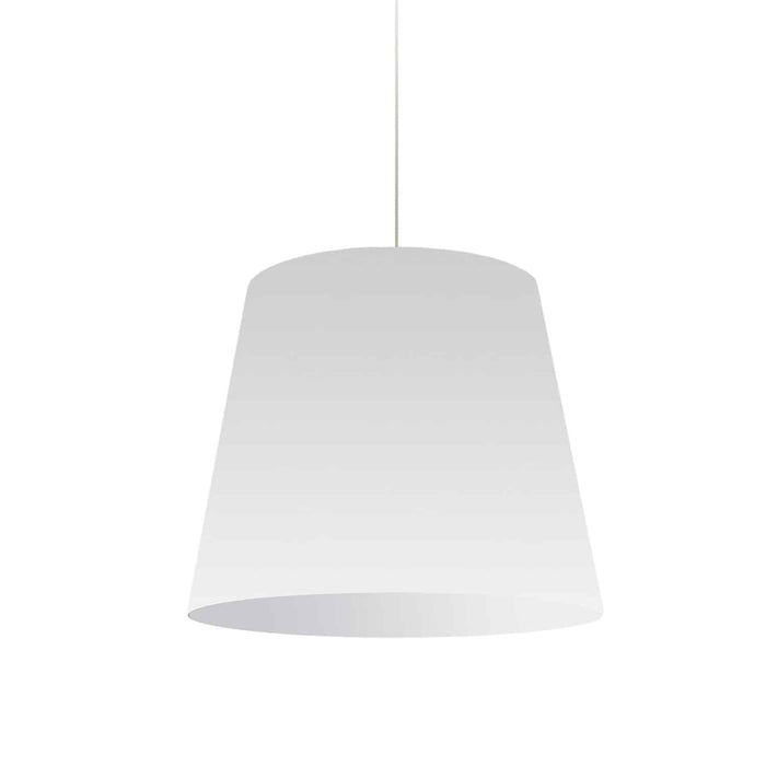 Luminaire suspendu moyen de Dainolite avec très grand abat-jour cylindrique blanc et 1 ampoule