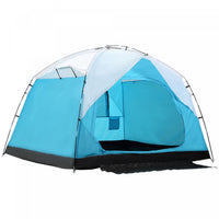 Outsunny Tente De Camping 4 Personnes Avec Portes Fenetres Tente De Randonnee Pour Famille Randonnee