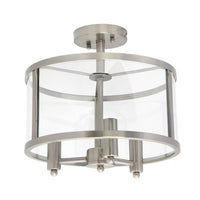  Salerno Plafonnier semi-encastre a 3 lumieres, Onyx, 13 po de diametre