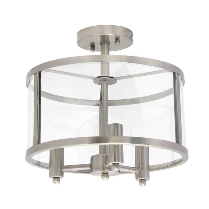 Salerno Plafonnier semi-encastre a 3 lumieres, Onyx, 13 po de diametre