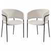 Ethan Ensemble de 2 chaises d’appoint modernes avec assise en velours cotele, pieds inclines et pieds reglables, beige