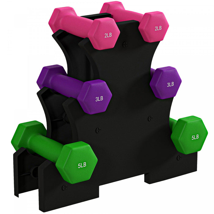 Soozier Ensemble d'halteres avec support d'halteres, 2x2 lb, 2x3 lb, 2x5 lb
