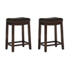 Tabouret Claridge de hauteur comptoir en similicuir brun et sans dossier - ensemble de 2