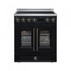 Cuisiniere a induction Torino de 30 po, noire, avec portes francaises, 4,32 pi³ – FFSIN0950-30BLK