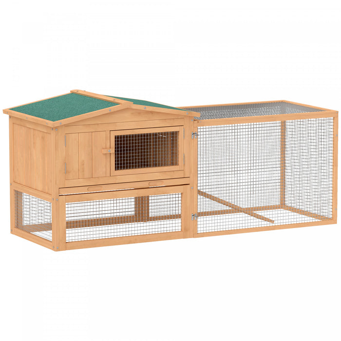 Pawhut Clapier En Bois Pour Lapin Avec Enclos