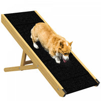Pawhut Rampe Pour Chien, Rampe En Bois De 33 Pouces Pour Lit Et Canape, Rampe Pliable Pour Chien Ave