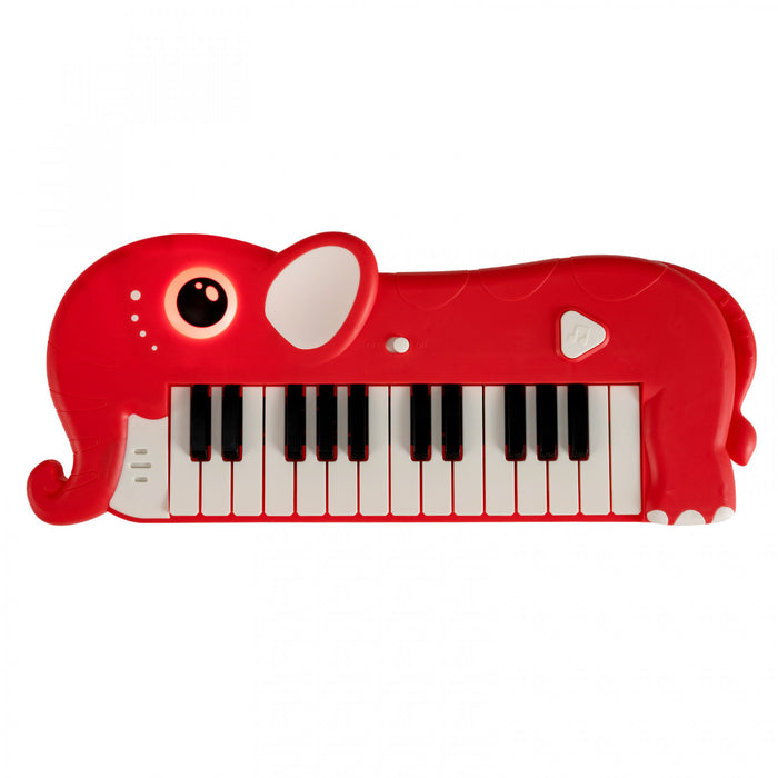Costway Clavier de Piano pour Enfants 25 Touches en Forme d'Elephant, Jouet Piano Numerique avec Musique et Lumieres Integrees - Rouge