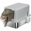 Bac A Litiere Pour Chat En Acier Inoxydable Avec Couvercle