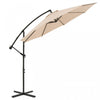 Costway Parasol deporte 10 FT pour terrasse avec 8 baleines, base croisee, inclinable, beige