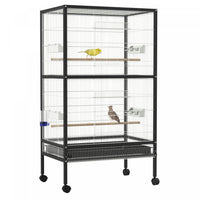 Pawhut Cage A Oiseaux 30 X 20,5 X 54 Pouces Perroquet Macaw Finch Cockatoo Flight Cage Avec Roues No