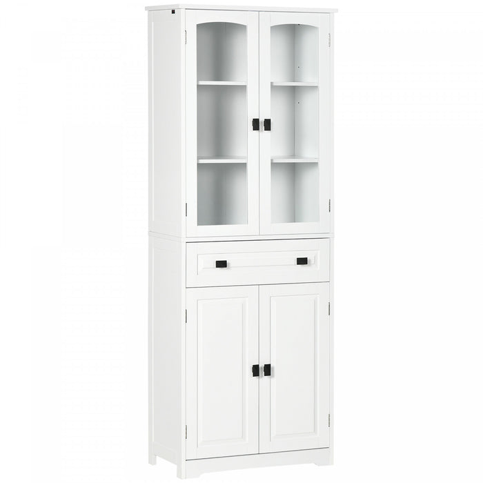 HOMCOM Armoire de rangement de la cuisine etageres reglables porte vitree