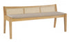 Banc Bauer en tissu et en cannage - naturel