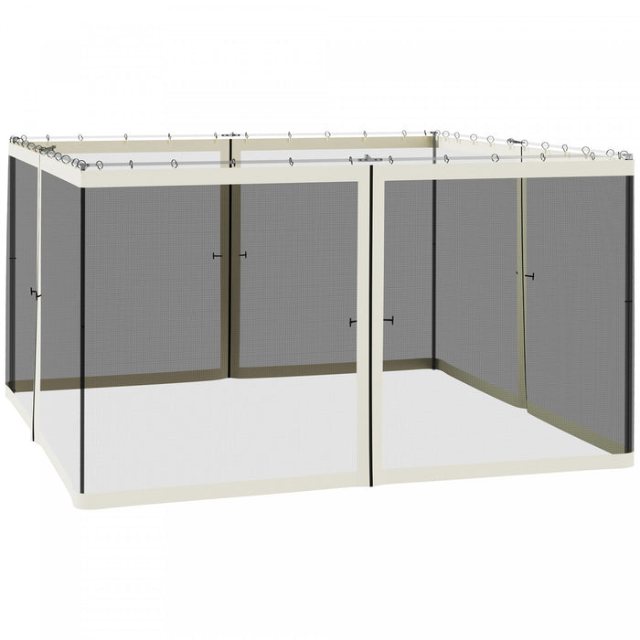 Outsunny Moustiquaire De Remplacement Pour Gazebo 12' X 12' Rideaux Zippe Pour Fete Activites Exterieur