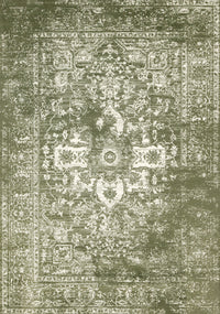 Tapis Florence vert et blanc elegant et classique, 7'9