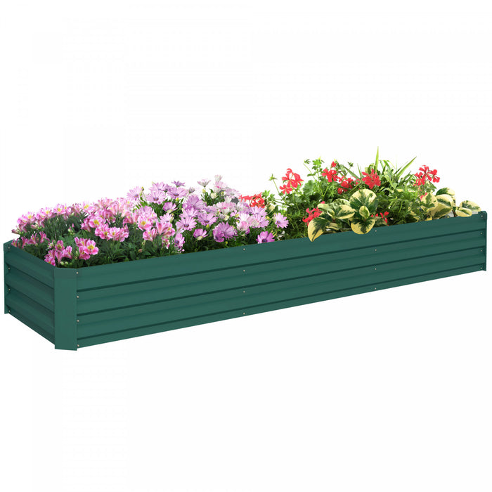 Outsunny Lit De Jardin Sureleve 8x2x1pi, Jardiniere Surelevee Galvanisee