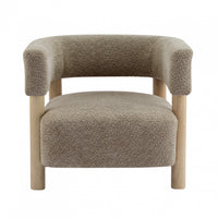 Evelyn Fauteuil d’appoint avec assise confortable et revetement en boucle, camel clair