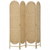HOMCOM Paravent 4 Panneaux, Ecran Pliable Bohemien, Bois Naturel