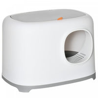 Pawhut Bac A Litiere Pour Chat, Bac A Litiere Ouvert Avec Tunnel Anti-sable, Pelle, Controle Des Ode