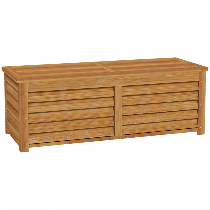 Outsunny Coffre De Terrasse 292l Avec 2 Charnieres De Securite Marron Clair