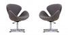 Fauteuil lounge pivotant moderne Raspberry en tissu gris - Lot de 2