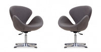 Fauteuil lounge pivotant moderne Raspberry en tissu gris - Lot de 2