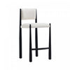 Tabouret de comptoir en metal boucle creme style mid-century modern Lennor
