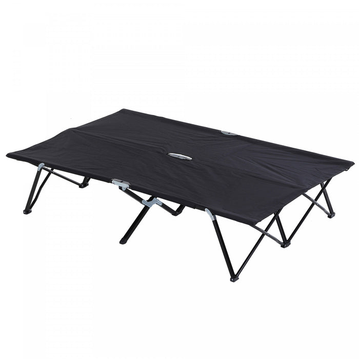 Outsunny Lit De Camping Pliant Pour Deux Personnes De 76 Po Avec Sac De Transport, Noir