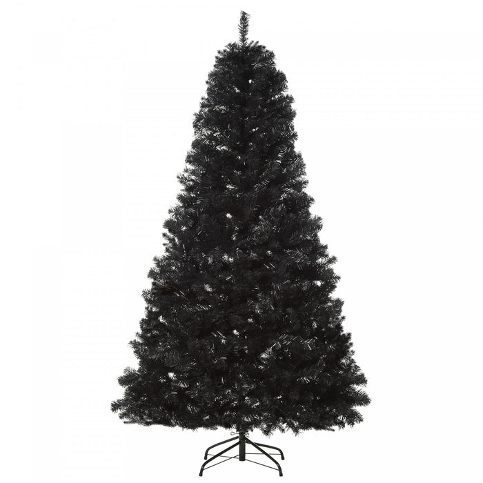 Homcom Arbre De Noel Artificiel De 7 Pieds Avec 1346 Pointes De Branches, Noir