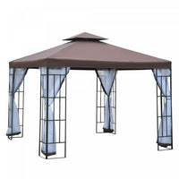 Abri De Jardin Outsunny 10'x10' Auvent De Terrasse Fete Portative Cour Arriere De L'evenement Avec M