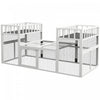 Pawhut Poulailler En Bois, 7,3' X 3,6', Design Combinable Avec Etageres De Rangement, Perchoirs Pour 2 A 4 Poules, Fournitures D'exterieur Pour Volailles, Canards, Oies, Lapins, Blanc