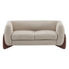 Lillian Canape deux places moderne en bois massif avec revetement en boucle, assise confortable, amande
