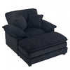 Liam Canape d'interieur moderne en velours cotele 46,9\" avec 2 coussins moelleux, Noir