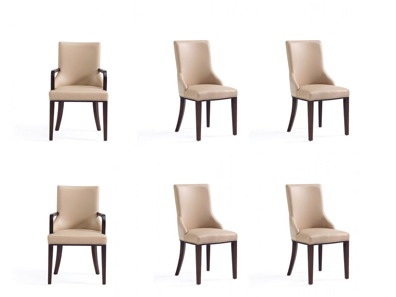 Ensemble moderne de 6 chaises de salle a manger Shubert en beige