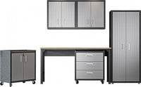  Ensemble de garage moderne Fortress 6 pieces en gris fonce