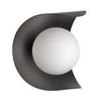 Applique murale Crescent de Dainolite avec fini noir mat et 1 ampoule