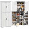HOMCOM Armoire de rangement, 64 po, avec etageres reglables, blanc