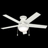 Ventilateur de plafond Anslee à profil bas avec luminaire - Blanc