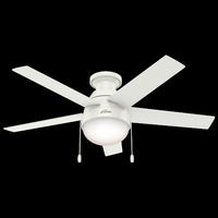 Ventilateur de plafond Anslee à profil bas avec luminaire - Blanc