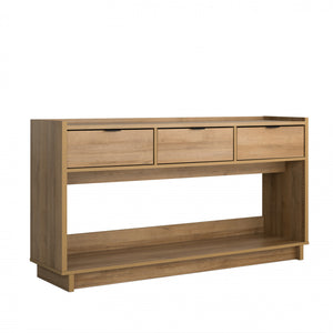 Console Simply Modern de Prepac à 3 tiroirs - chêne naturel