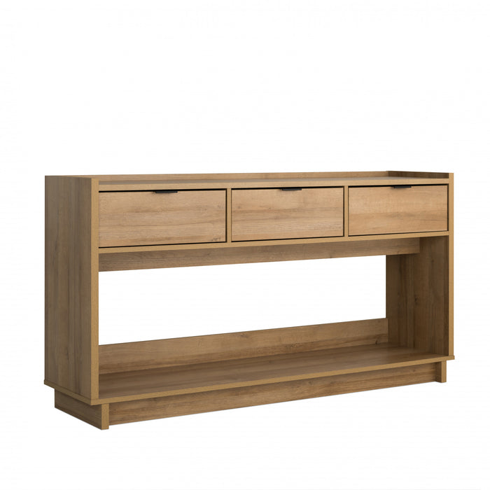 Console Simply Modern de Prepac à 3 tiroirs - chêne naturel