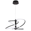 Luminaire suspendu Romy de Dainolite en silicone blanc qui diffuse la lumière, avec fini noir mat et ampoule à DEL de 36 W