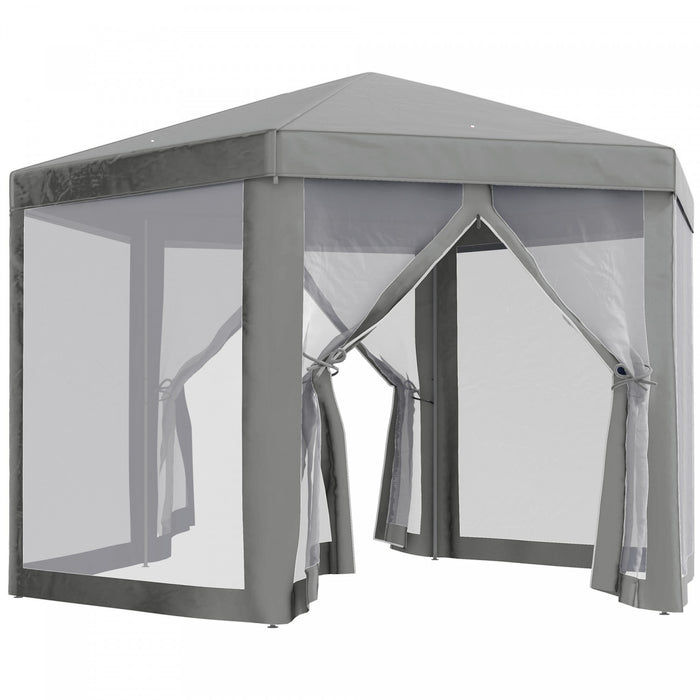 Outsunny Tente De Reception, Tonnelle De Terrasse Avec Filet, Gris Fonce