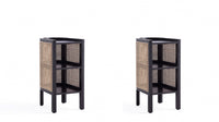  Table d’appoint style industriel Versailles en noir et naturel – Lot de 2