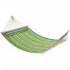 Outsunny 83\" De Large Hamac A Rayures Pour 2 Personnes Chaise Longue De Camping Avec Oreiller, Rayure Blanche