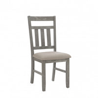 Chaise de salle à manger Turino en tissu gris vieilli - ensemble de 2