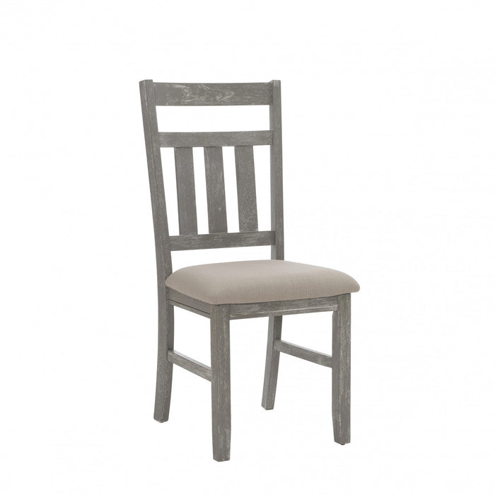 Chaise de salle à manger Turino en tissu gris vieilli - ensemble de 2